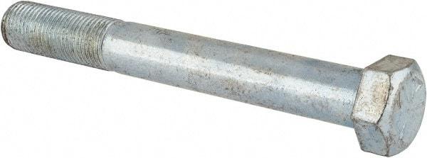 Made in USA - 9/16-18 UNF, 4-1/2" Length Under Head Hex Head Cap Screw - Partially Threaded, Grade 5 Steel, Zinc-Plated Finish, 13/16" Hex - Americas Industrial Supply