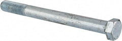 Value Collection - 9/16-18 UNF, 6" Length Under Head Hex Head Cap Screw - Partially Threaded, Grade 5 Steel, Zinc-Plated Finish, 13/16" Hex - Americas Industrial Supply