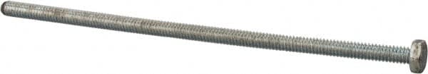Made in North America - 1/4-20 UNC, 6-1/2" Length Under Head Hex Head Cap Screw - Fully Threaded, Grade 5 Steel, Zinc-Plated Finish, 7/16" Hex - Americas Industrial Supply