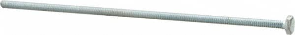Made in North America - 1/4-20 UNC, 8" Length Under Head Hex Head Cap Screw - Fully Threaded, Grade 5 Steel, Zinc-Plated Finish, 7/16" Hex - Americas Industrial Supply