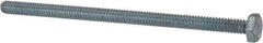 Made in North America - 1/4-20 UNC, 4-1/2" Length Under Head Hex Head Cap Screw - Fully Threaded, Grade 5 Steel, Zinc-Plated Finish, 7/16" Hex - Americas Industrial Supply