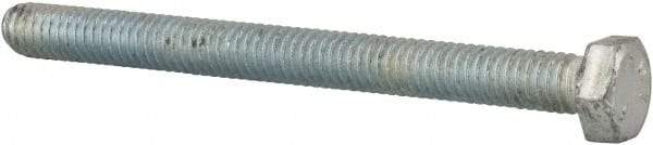 Made in USA - 5/16-18 UNC, 3-1/2" Length Under Head Hex Head Cap Screw - Fully Threaded, Grade 5 Steel, Zinc-Plated Finish, 1/2" Hex - Americas Industrial Supply