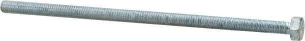 Made in North America - 3/8-16 UNC, 8" Length Under Head Hex Head Cap Screw - Fully Threaded, Grade 5 Steel, Zinc-Plated Finish, 9/16" Hex - Americas Industrial Supply