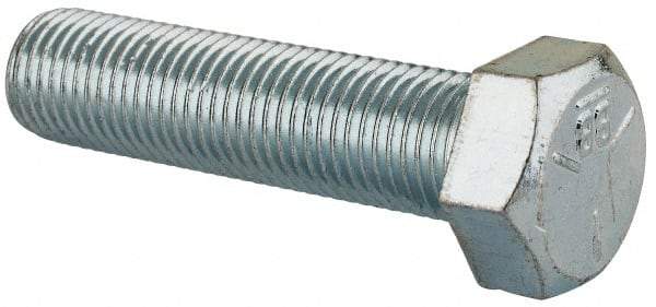 Made in USA - 3/8-24 UNF, 1-1/2" Length Under Head Hex Head Cap Screw - Fully Threaded, Grade 5 Steel, Zinc-Plated Finish, 9/16" Hex - Americas Industrial Supply