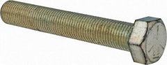 Made in USA - 3/8-24 UNF, 2-1/2" Length Under Head Hex Head Cap Screw - Fully Threaded, Grade 5 Steel, Zinc-Plated Finish, 9/16" Hex - Americas Industrial Supply