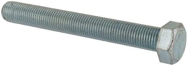 Made in USA - 3/8-24 UNF, 3" Length Under Head Hex Head Cap Screw - Fully Threaded, Grade 5 Steel, Zinc-Plated Finish, 9/16" Hex - Americas Industrial Supply