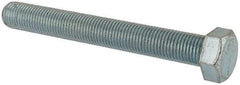Made in USA - 3/8-24 UNF, 3" Length Under Head Hex Head Cap Screw - Fully Threaded, Grade 5 Steel, Zinc-Plated Finish, 9/16" Hex - Americas Industrial Supply