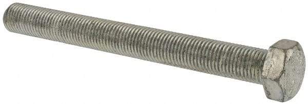 Made in USA - 3/8-24 UNF, 3-1/2" Length Under Head Hex Head Cap Screw - Fully Threaded, Grade 5 Steel, Zinc-Plated Finish, 9/16" Hex - Americas Industrial Supply