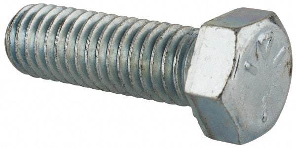 Value Collection - 7/16-14 UNC, 1-3/8" Length Under Head Hex Head Cap Screw - Partially Threaded, Grade 5 Steel, Zinc-Plated Finish, 5/8" Hex - Americas Industrial Supply