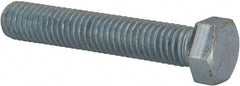 Made in USA - 7/16-14 UNC, 2-1/2" Length Under Head Hex Head Cap Screw - Fully Threaded, Grade 5 Steel, Zinc-Plated Finish, 5/8" Hex - Americas Industrial Supply