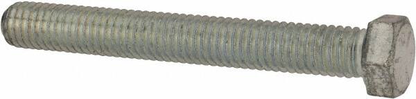 Made in USA - 7/16-14 UNC, 3-1/2" Length Under Head Hex Head Cap Screw - Fully Threaded, Grade 5 Steel, Zinc-Plated Finish, 5/8" Hex - Americas Industrial Supply