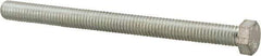Made in North America - 7/16-14 UNC, 5-1/2" Length Under Head Hex Head Cap Screw - Fully Threaded, Grade 5 Steel, Zinc-Plated Finish, 5/8" Hex - Americas Industrial Supply