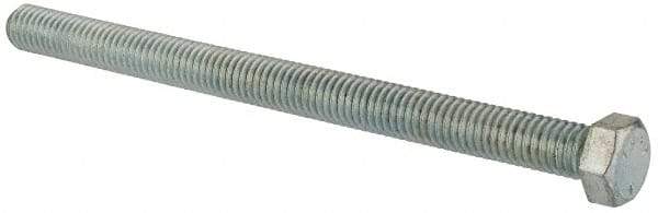 Made in North America - 7/16-14 UNC, 6" Length Under Head Hex Head Cap Screw - Fully Threaded, Grade 5 Steel, Zinc-Plated Finish, 5/8" Hex - Americas Industrial Supply