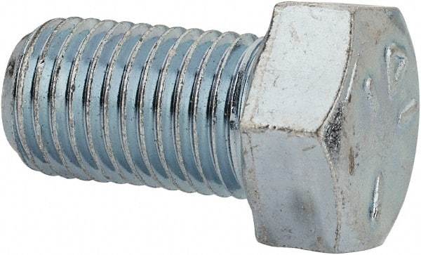 Made in USA - 7/16-20 UNF, 3/4" Length Under Head Hex Head Cap Screw - Fully Threaded, Grade 5 Steel, Zinc-Plated Finish, 5/8" Hex - Americas Industrial Supply