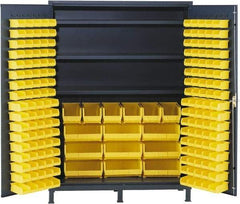 Valley Craft - 3 Shelf 185 Bin Storage Cabinet - Steel, 60" Wide x 24" Deep x 84" High, Gray - Americas Industrial Supply