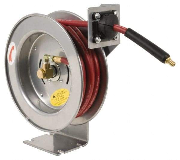 PRO-SOURCE - 50' Spring Retractable Hose Reel - 300 psi, Hose Included - Americas Industrial Supply