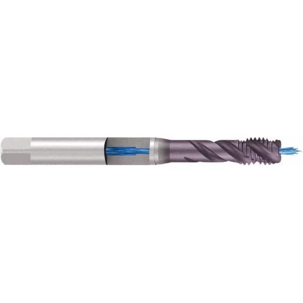 Emuge - 3/8-16 UNC, 3 Flute, TiCN Finish Cobalt Medium Spiral Flute Tap - Americas Industrial Supply