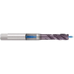 Emuge - 3/8-16 UNC, 3 Flute, TiCN Finish Cobalt Medium Spiral Flute Tap - Americas Industrial Supply