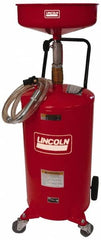 Lincoln - 18 Gal Pressurized Evacuation Drain Container with Casters - Red with 14" Bowl, 40" Long Hose - Americas Industrial Supply