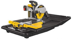 DeWALT - 10" Blade Diam, Tile Saw - 4,200 RPM, 34" Table Depth x 26" Table Width, 120 Volts, 15 Amps - Americas Industrial Supply