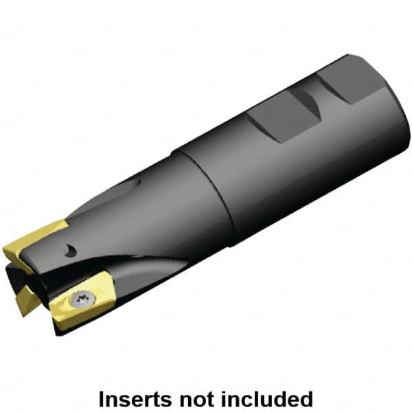 Kennametal - 7/8" Cut Diam, 0.58" Max Depth of Cut, 1" Shank Diam, 4.03" OAL, Indexable Square Shoulder End Mill - EC14.., EP14.. Inserts, Weldon Shank, 0° Lead Angle, Through Coolant - Americas Industrial Supply