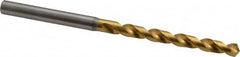 OSG - #3 120° Vanadium High Speed Steel Jobber Drill - TiN Finish, Right Hand Cut, Spiral Flute, Straight Shank, 101mm OAL, Standard Point - Americas Industrial Supply