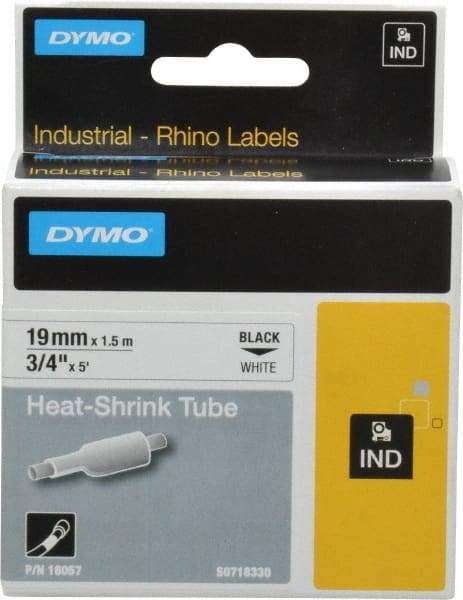 Dymo - 60" Long, White Heat Shrinkable Polyolefin Heat Shrink Tubing - For RhinoPRO 3000 - Americas Industrial Supply