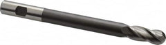 Hertel - 5/8" Diam, 1-1/2" LOC, 4 Flute High Speed Steel Ball End Mill - Uncoated, Single End, 7-1/8" OAL, 5/8" Shank Diam - Americas Industrial Supply
