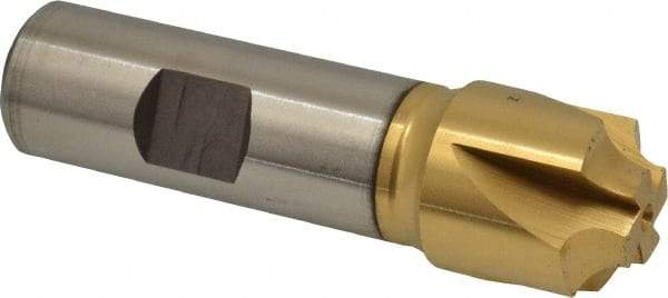 Hertel - 3/16" Radius, 3/4" Mill Diam, 4 Flute Cobalt Corner Rounding End Mill - Single End, TiN Finish, 3-1/8" OAL, 3/4" Shank Diam - Americas Industrial Supply