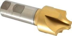 Hertel - 1/2" Radius, 1-1/2" Mill Diam, 4 Flute High Speed Steel Corner Rounding End Mill - Single End, TiN Finish, 4-1/8" OAL, 1" Shank Diam - Americas Industrial Supply