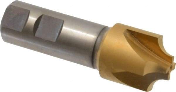 Hertel - 5/16" Radius, 1-1/8" Mill Diam, 4 Flute Cobalt Corner Rounding End Mill - Single End, TiN Finish, 3-1/2" OAL, 7/8" Shank Diam - Americas Industrial Supply