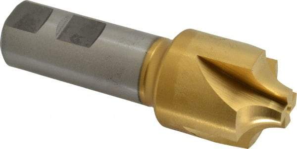Hertel - 3/8" Radius, 1-1/4" Mill Diam, 4 Flute Cobalt Corner Rounding End Mill - Single End, TiN Finish, 3-3/4" OAL, 7/8" Shank Diam - Americas Industrial Supply