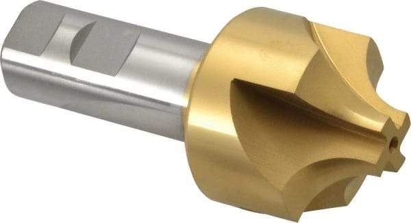 Hertel - 5/8" Radius, 1-15/16" Mill Diam, 4 Flute High Speed Steel Corner Rounding End Mill - Single End, TiN Finish, 4-1/4" OAL, 1" Shank Diam - Americas Industrial Supply
