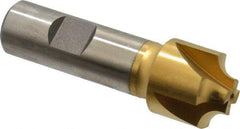 Hertel - 1/4" Radius, 1" Mill Diam, 4 Flute Cobalt Corner Rounding End Mill - Single End, TiN Finish, 3-1/4" OAL, 3/4" Shank Diam - Americas Industrial Supply