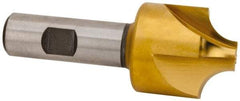 Hertel - 1/2" Radius, 1-1/2" Mill Diam, 4 Flute High Speed Steel Corner Rounding End Mill - Single End, TiN Finish, 3-7/8" OAL, 3/4" Shank Diam - Americas Industrial Supply