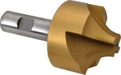 Hertel - 3/4" Radius, 1-7/8" Mill Diam, 4 Flute High Speed Steel Corner Rounding End Mill - Single End, TiN Finish, 4-1/8" OAL, 3/4" Shank Diam - Americas Industrial Supply