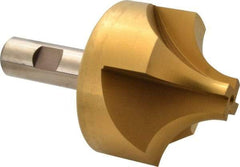 Hertel - 1" Radius, 2-3/4" Mill Diam, 4 Flute High Speed Steel Corner Rounding End Mill - Single End, TiN Finish, 4-1/2" OAL, 3/4" Shank Diam - Americas Industrial Supply