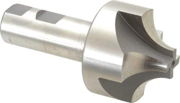 Hertel - 3/4" Radius, 2-1/4" Mill Diam, 4 Flute High Speed Steel Corner Rounding End Mill - Single End, Uncoated, 4-5/16" OAL, 1" Shank Diam - Americas Industrial Supply