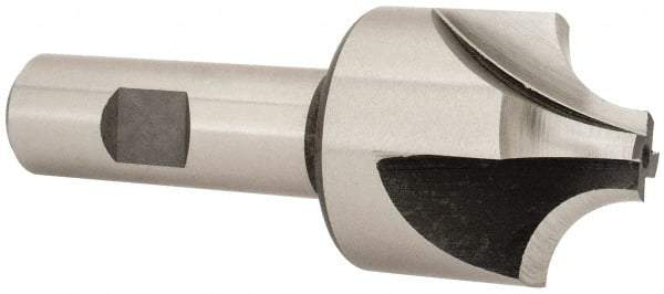 Hertel - 1/2" Radius, 1-1/2" Mill Diam, 4 Flute High Speed Steel Corner Rounding End Mill - Single End, Uncoated, 3-7/8" OAL, 3/4" Shank Diam - Americas Industrial Supply