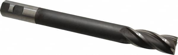 Hertel - 1", 2-1/2" LOC, 1" Shank Diam, 10-1/4" OAL, 4 Flute, High Speed Steel Square End Mill - Single End, Uncoated, Centercutting, Right Hand Cut - Americas Industrial Supply