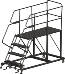 Ballymore - 68" 3 Step Single Entry Work Platform - Rolling Work Platform, 800 Lb Capacity, 30" Platform Height, 33" Base Width x 72" Base Depth, Heavy-Duty Serrated Grating - Americas Industrial Supply