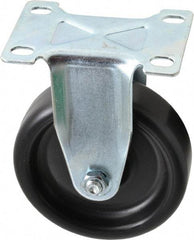 Shepherd - 4" Diam x 1-1/4" Wide x 5-1/4" OAH Top Plate Mount Rigid Caster - Polyolefin, 275 Lb Capacity, Plain Bearing, 2-5/8 x 3-3/4" Plate - Americas Industrial Supply