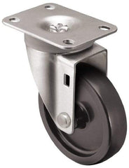 Shepherd - 5" Diam x 1-1/4" Wide x 6-1/4" OAH Top Plate Mount Swivel Caster - Polyolefin, 300 Lb Capacity, Plain Bearing, 2-5/8 x 3-3/4" Plate - Americas Industrial Supply