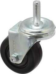 Shepherd - 3" Diam x 1-1/4" Wide x 4-1/8" OAH Stem Mount Swivel Caster - Hard Rubber, 150 Lb Capacity, Nylon Bearing, 1/2-13 x 1-1/2" Threaded Stem - Americas Industrial Supply