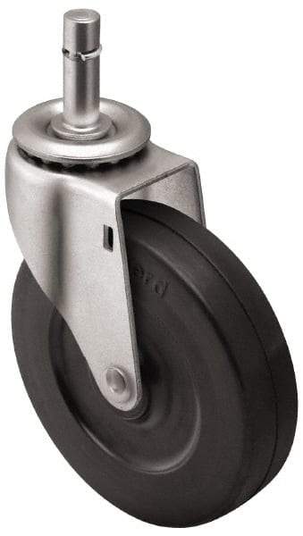 Shepherd - 2" Diam x 13/16" Wide x 2-5/8" OAH Stem Mount Swivel Caster - Soft Rubber, 80 Lb Capacity, Nylon Bearing, 7/16 x 1-7/16" Friction Stem - Americas Industrial Supply