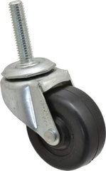 Shepherd - 2" Diam x 13/16" Wide x 2-5/8" OAH Stem Mount Swivel Caster - Soft Rubber, 80 Lb Capacity, Nylon Bearing, 3/8-16 x 1-1/2" Threaded Stem - Americas Industrial Supply