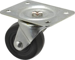 Shepherd - 2-1/2" Diam x 1-1/8" Wide x 3-1/4" OAH Top Plate Mount Swivel Caster - Hard Rubber, 175 Lb Capacity, Nylon Bearing, 2-3/4 x 3-7/8" Plate - Americas Industrial Supply