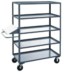 Jamco - 3,000 Lb Capacity, 5 Shelf, Steel Stock Truck - 30" Long x 48" Wide x 68" High, 6" Diam Phenolic Wheels - Americas Industrial Supply