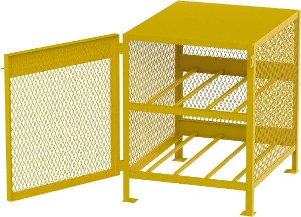 Jamco - 2 Shelf Gas Cylinder Storage Cabinet - Steel, 33" Wide x 38" Deep x 37" High, Safety Yellow - Americas Industrial Supply