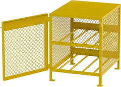Jamco - 2 Shelf Gas Cylinder Storage Cabinet - Steel, 33" Wide x 38" Deep x 37" High, Safety Yellow - Americas Industrial Supply